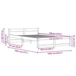 vidaXL Cadre de lit Marron cire 135 x 190 cm Bois massif en pin