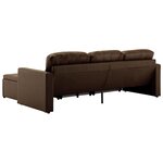 vidaXL Canapé-lit modulaire 3 places Marron Similicuir