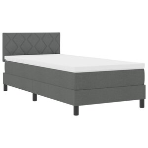 vidaXL Lit à ressorts avec matelas et LED gris foncé 90x190 cm Tissu