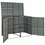 vidaXL Abri de poubelle double Résine tressée Anthracite 148x77x111cm