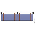vidaXL Tête de lit suspendue Avec lumière LED Bleu denim PU antique