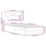 vidaXL Cadre de lit sans matelas chêne marron 90x190cm bois ingénierie