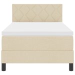 vidaXL Lit à sommier avec matelas crème 90x200 cm tissu
