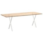vidaXL Pieds de table à manger en forme de X 2 pièces blanc 57 x (72-73) cm acier