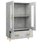 vidaXL Buffet haut Gris béton 70x31x115 cm Bois d'ingénierie