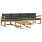 vidaXL Ensemble de canapés d'extérieur 4 pc Blanc et anthracite