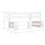 vidaXL Canapé d'angle palette de jardin Bois de pin imprégné de blanc