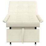 vidaXL Canapé-lit 3-en-1 en velours crème