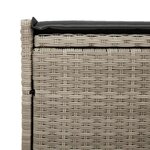 vidaXL Banc de rangement extérieur coussin gris clair 100 cm polyrotin