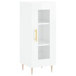 vidaXL Buffet haut Blanc brillant 34 5x34x180 cm Bois d'ingénierie