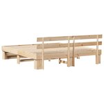 vidaXL Cadre de lit avec tête de lit Marron 200 x 200 cm Pin massif