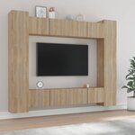 vidaXL Ensemble de meubles TV 8 Pièces Chêne sonoma Bois d'ingénierie