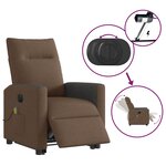 vidaXL Fauteuil inclinable de massage électrique Marron Tissu
