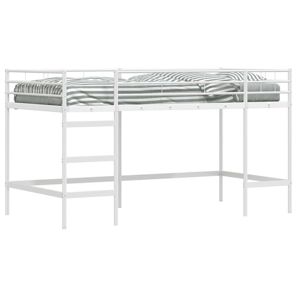 vidaXL Lit mezzanine pour enfants Uni Blanc 100 x 200 cm Acier