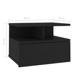 Vidaxl tables de chevet flottantes 2 pièces noir 40x31x27 cm aggloméré
