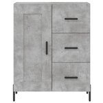 vidaXL Buffet gris béton 69 5x34x90 cm bois d'ingénierie