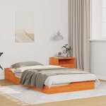 vidaXL Cadre de lit surélevé Marron cire 90 x 190 cm
