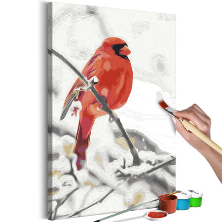 Tableau à peindre par soi-même - red bird l x h en cm 40x60