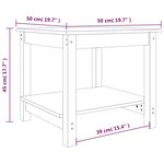 vidaXL Table basse Noir 50x50x45 cm Bois massif de pin