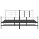 vidaXL Cadre de lit métal sans matelas avec pied de lit noir 180x200cm