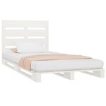 vidaXL Cadre de lit Blanc 90x190 cm Bois de pin massif Simple