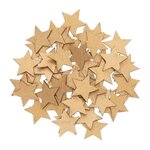 192 confettis étoiles en bois dorés 2 cm