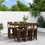 vidaXL Ensemble de bar de jardin 7 Pièces marron miel bois de pin massif