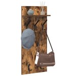 vidaXL Porte-manteau mural avec étagère Chêne fumé 90 x 40 x 10 cm