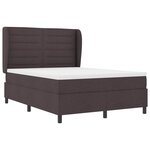vidaXL Lit à ressorts avec matelas Marron foncé 160 x 200 cm tissu