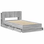 vidaXL Cadre de lit avec rangement Sonoma gris 100 x 200 cm