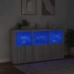 vidaXL Buffet avec lumières LED sonoma gris 181 5x37x100 cm