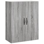 vidaXL Buffet haut Sonoma gris 69 5x34x180 cm Bois d'ingénierie