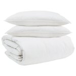 vidaXL Ensemble de Duvet avec oreiller 3 pièces Blanc Plume de canard