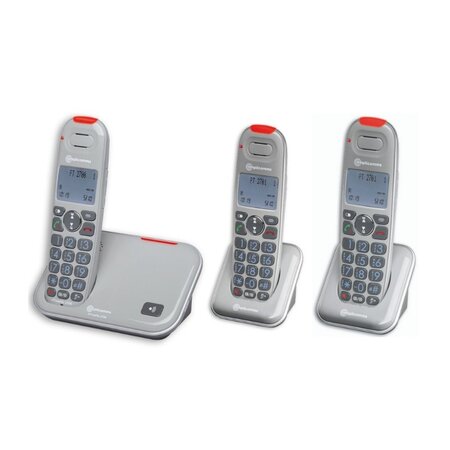 Pack téléphone fixe senior powertel 2703 trio amplicomms