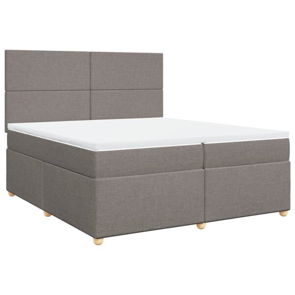 vidaXL Sommier à lattes de lit avec matelas Taupe 200x200 cm Tissu