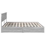 vidaXL Lit de Rangement Gris Sonoma 200 x 200 cm Bois d'ingénierie