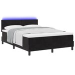 Lit à ressort vidaXL avec matelas et LED Noir 140x190 cm Velours