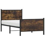 vidaXL Cadre de lit en métal sans matelas chêne fumé 75x190 cm