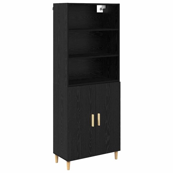 vidaXL Haut Armoire Chêne noir 69 5 x 32 5 x 180 cm Bois d'ingénierie