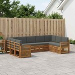 vidaXL Ensemble de canapé d'angle 7 Pièces Naturel et Anthracite