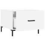 vidaXL Table basse blanc brillant 50x50x40 cm bois d'ingénierie