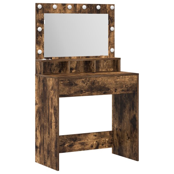 Table de coiffeuse vidaXL Chêne fumé Bois d'ingénierie 75.5 x 41 x 135 cm