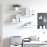 vidaXL Étagères flottantes 4 Pièces Chêne et blanc 40x23x3 8 cm MDF