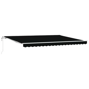 vidaXL Auvent Rétractable Noir 450 ×300 cm tissu