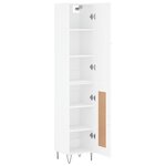 vidaXL Buffet haut Blanc 34 5x34x180 cm Bois d'ingénierie