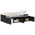 vidaXL Cadre de lit Chêne noir 90 x 200 cm Bois d'ingénierie
