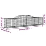 vidaXL Paniers à gabions arqués 2 Pièces 300x50x60/80 cm fer galvanisé