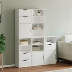 vidaXL Armoires latérales 5 Pièces ODDA blanc 40x24x79 cm bois massif pin
