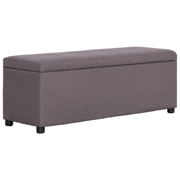 Banquette pouf tabouret meuble banc avec compartiment de rangement 116 cm taupe polyester 3002064
