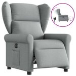 vidaXL Fauteuil inclinable électrique Gris clair Tissu